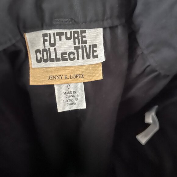 Black Paperbag Waist Cargo Pants With Belt & Zipper Detail By Future Collective - Picture 6 of 6